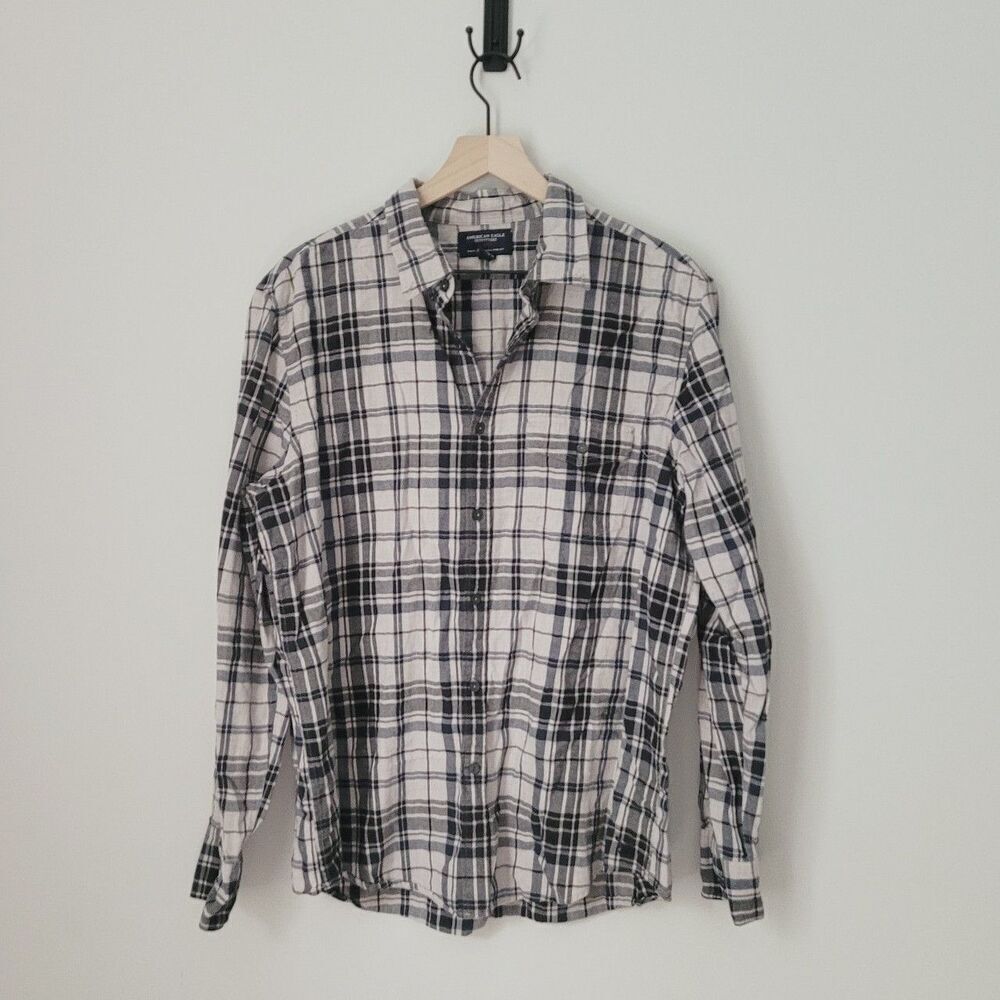 American Eagle Slim Fit Plaid Button Down Size Extra Large